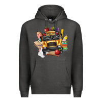 Charcoal Heather school bus driver front Premium Hoodie - texasbilliewilder