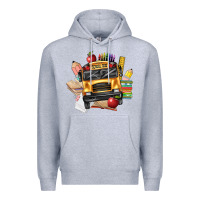 Heather Grey school bus driver front Premium Hoodie - texasbilliewilder