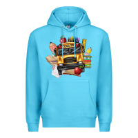 Ocean Blue school bus driver front Premium Hoodie - texasbilliewilder