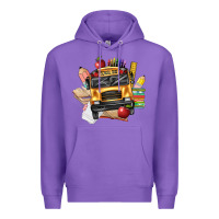 Purple school bus driver front Premium Hoodie - texasbilliewilder