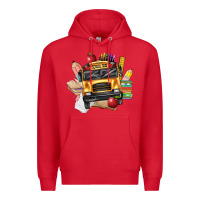 Red school bus driver front Premium Hoodie - texasbilliewilder