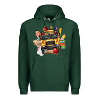 Sports Green school bus driver front Premium Hoodie - texasbilliewilder