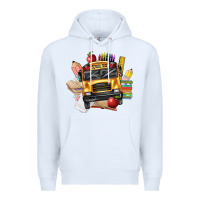 White school bus driver front Premium Hoodie - texasbilliewilder