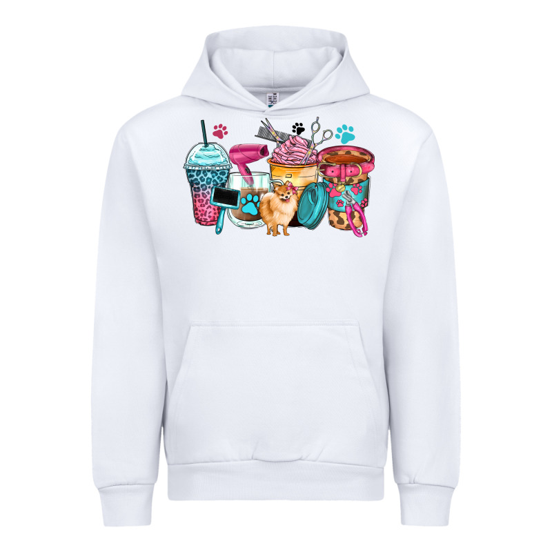 Pet Groomer Coffee Cups Urban Hoodie by Zillion Design Studio | Teevron