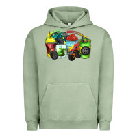 Pigment Oil Green monster truck coffee cups Urban Hoodie - Zillion Design Studio