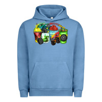 Pigment Pebble Blue monster truck coffee cups Urban Hoodie - Zillion Design Studio