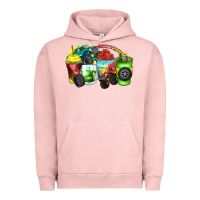 Pigment Salmon monster truck coffee cups Urban Hoodie - Zillion Design Studio