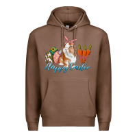 Chestnut happy easter bunny carrots and eggs Premium Hoodie - RanaPortraitStore
