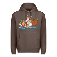 Coffee happy easter bunny carrots and eggs Premium Hoodie - RanaPortraitStore