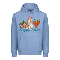 Colony Blue happy easter bunny carrots and eggs Premium Hoodie - RanaPortraitStore