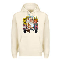 Tofu easter truck with bunny sunflowers and eggs Premium Hoodie - RanaPortraitStore