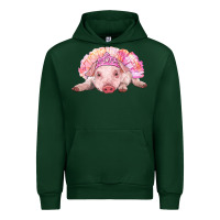 Forest Green Balerina Baby Pig With Tutu Urban Hoodie - RanaPortraitStore