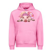 Fuchsia Pink Balerina Baby Pig With Tutu Urban Hoodie - RanaPortraitStore