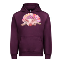 Mauve Wine Balerina Baby Pig With Tutu Urban Hoodie - RanaPortraitStore