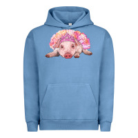 Pigment Pebble Blue Balerina Baby Pig With Tutu Urban Hoodie - RanaPortraitStore