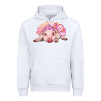 White Balerina Baby Pig With Tutu Urban Hoodie - RanaPortraitStore