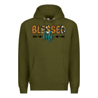 Army Green blessed life Premium Hoodie - Zillion Design Studio