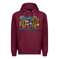 Burgundy being a nana makes my life complete Premium Hoodie - Zillion Design Studio