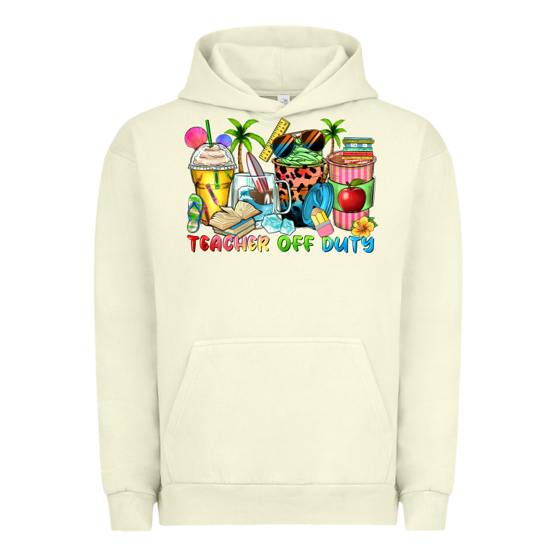 Teacher Off Duty Coffee Cups Urban Hoodie by Zillion Design Studio | Teevron