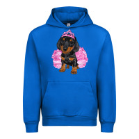 Cobalt Balerina Dachshund With Tutu Urban Hoodie - RanaPortraitStore