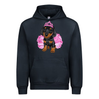 Navy Balerina Dachshund With Tutu Urban Hoodie - RanaPortraitStore