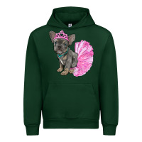 Forest Green Balerina French Bulldog With Tutu Urban Hoodie - RanaPortraitStore