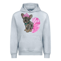 Heather Grey Balerina French Bulldog With Tutu Urban Hoodie - RanaPortraitStore