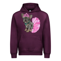 Mauve Wine Balerina French Bulldog With Tutu Urban Hoodie - RanaPortraitStore