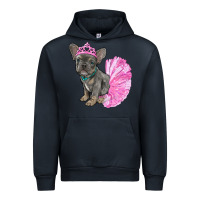 Navy Balerina French Bulldog With Tutu Urban Hoodie - RanaPortraitStore