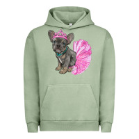 Pigment Oil Green Balerina French Bulldog With Tutu Urban Hoodie - RanaPortraitStore
