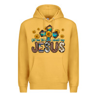 Mustard let me tell you about my jesus Premium Hoodie - Zillion Design Studio