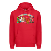 Red easter bunny love Premium Hoodie - RanaPortraitStore