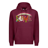 Burgundy easter bunny love Premium Hoodie - RanaPortraitStore