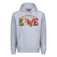 Heather Grey easter bunny love Premium Hoodie - RanaPortraitStore