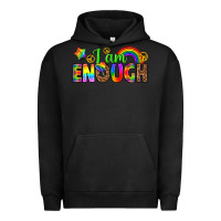 Pigment Black i am enough Urban Hoodie - texasbilliewilder