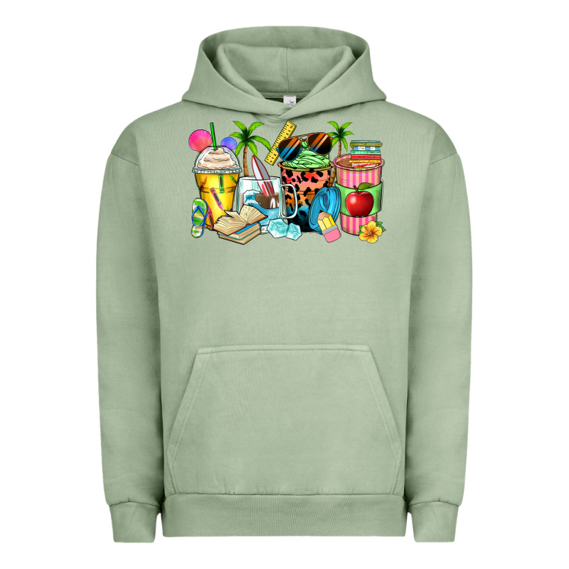 Summer Teacher Coffee Cups Urban Hoodie by Zillion Design Studio | Teevron