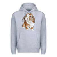 Heather Grey cute bunny Premium Hoodie - RanaPortraitStore