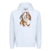 White cute bunny Premium Hoodie - RanaPortraitStore
