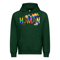 Forest Green human with daisies Urban Hoodie - texasbilliewilder