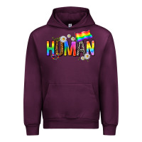 Mauve Wine human with daisies Urban Hoodie - texasbilliewilder