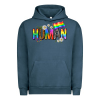 Pigment Midnight Navy human with daisies Urban Hoodie - texasbilliewilder