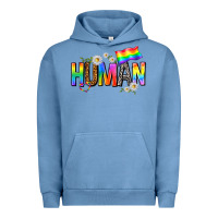 Pigment Pebble Blue human with daisies Urban Hoodie - texasbilliewilder
