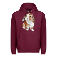 Burgundy cute bunny Premium Hoodie - RanaPortraitStore