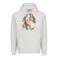 Dove Grey cute bunny Premium Hoodie - RanaPortraitStore