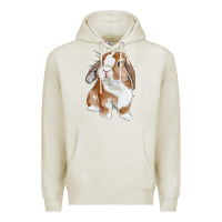 Oatmeal Heather cute bunny Premium Hoodie - RanaPortraitStore