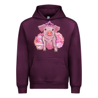 Mauve Wine Balerina pig with tutu Urban Hoodie - RanaPortraitStore