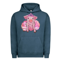 Pigment Midnight Navy Balerina pig with tutu Urban Hoodie - RanaPortraitStore