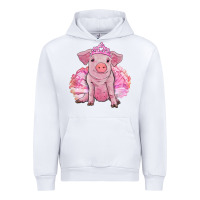White Balerina pig with tutu Urban Hoodie - RanaPortraitStore