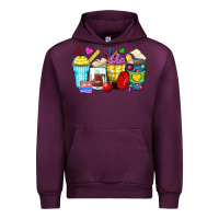 Mauve Wine school coffee cups Urban Hoodie - Zillion Design Studio