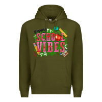 Army Green school vibes Premium Hoodie - texasbilliewilder